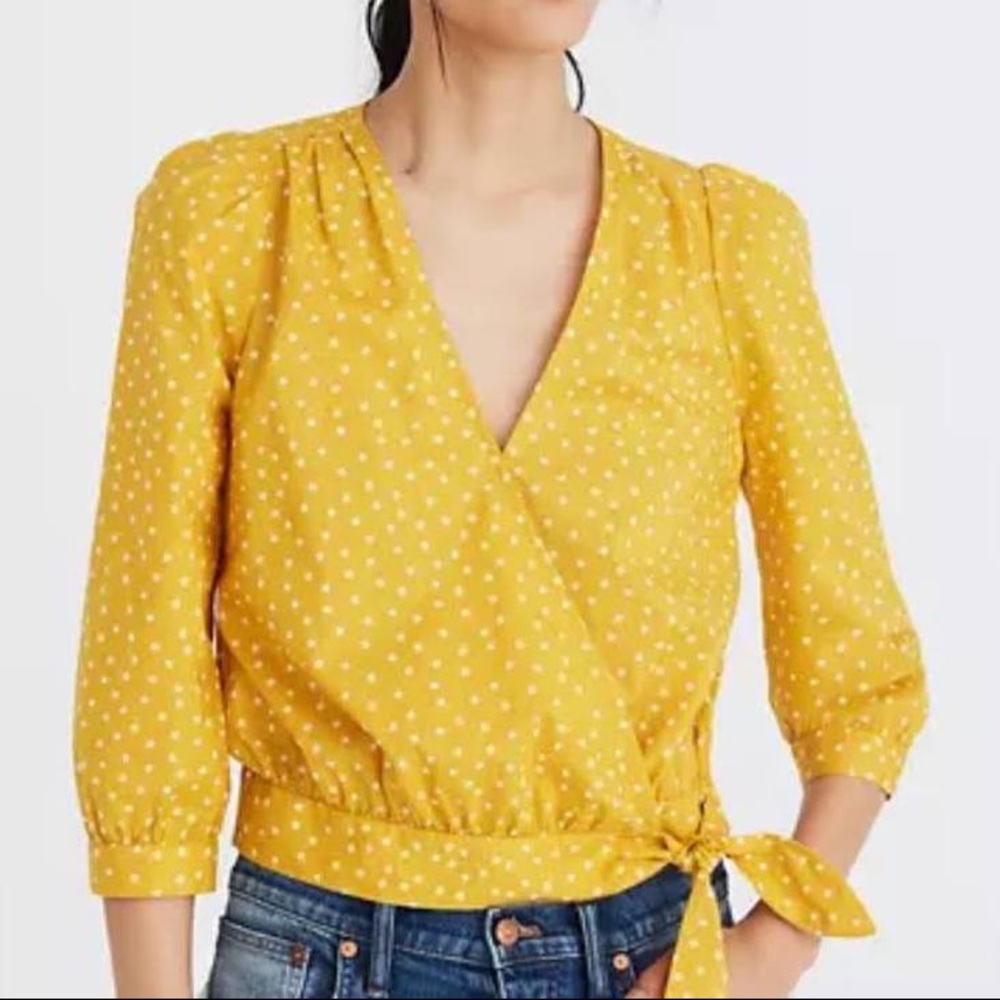 Madewell Yellow Star Wrap Top